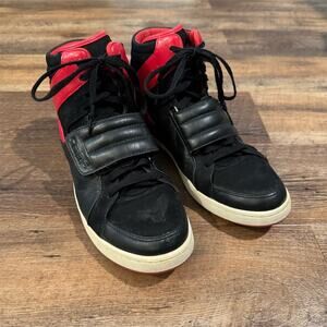 Converse Men's High-Top Basketball Sneakers Black Leather Size 12 Hook and Loop